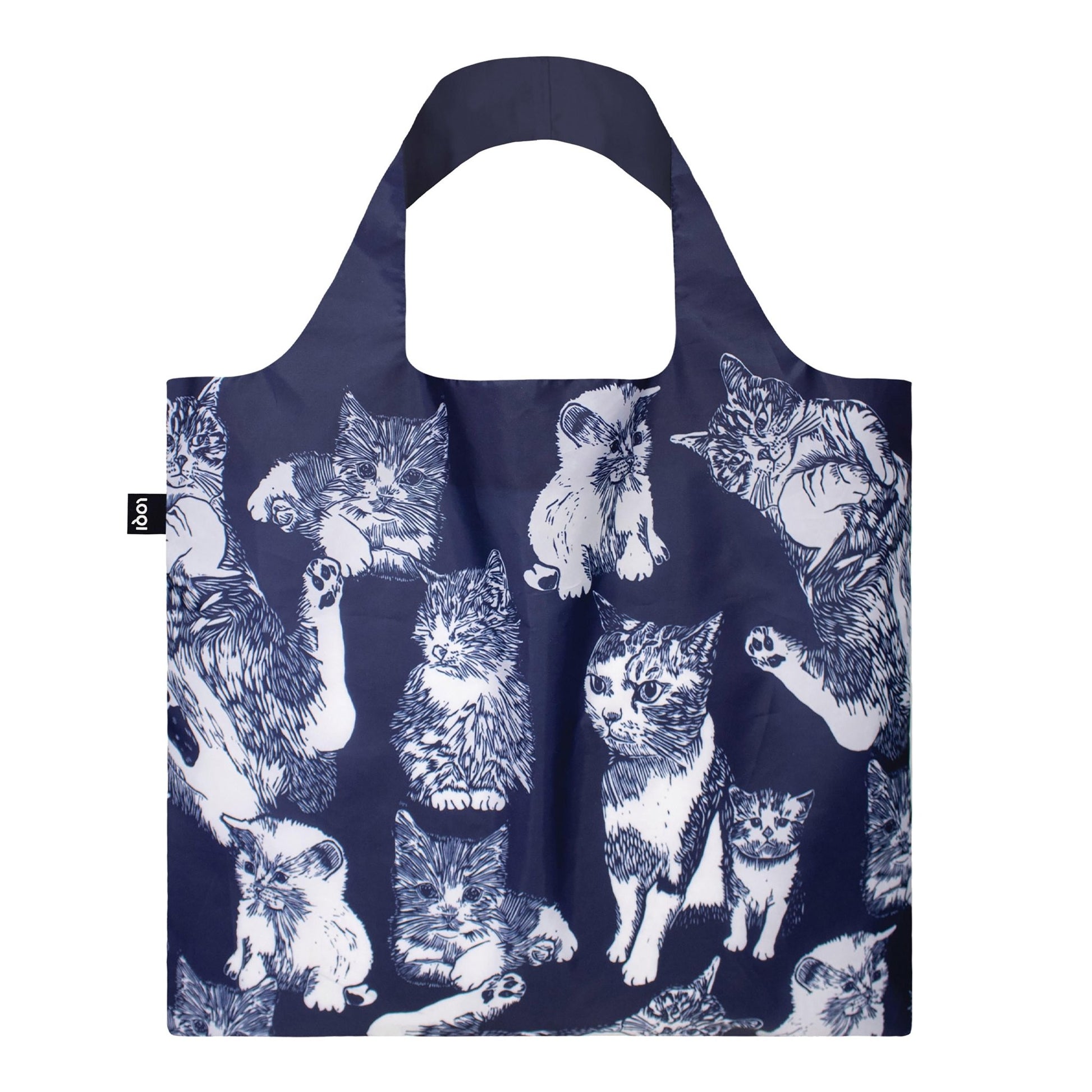 LOQI Shopping Bag - Red Poppy bee cats - Gizmo Gifts