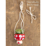 Mini hanging faux succulent and mushroom