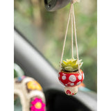 Mini hanging faux succulent and mushroom