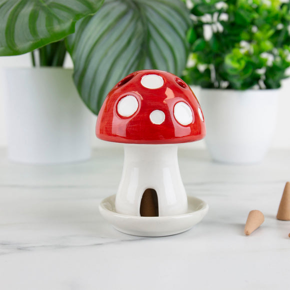 Mushroom house incense holder