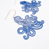 DENZ earrings- Octopus in blue