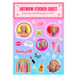 Sticker Sheet A5 -Queen Dolly by Dolly Wolfe