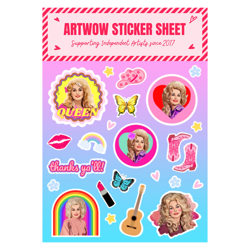 Sticker Sheet A5 -Queen Dolly by Dolly Wolfe