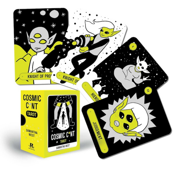 The Cosmic C*nt Tarot is a tongue-in-cheek, fun, pocket-sized tarot deck designed for the alien-loving reader.
