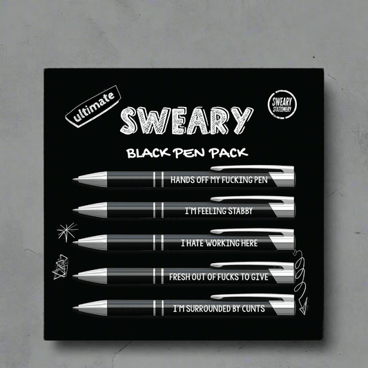 The Ultimate Sweary 5 piece pen set - Gizmo Gifts