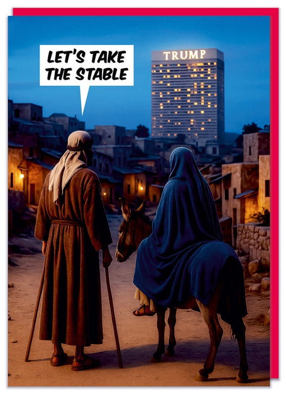 A nativity scene greeting card on a white background.