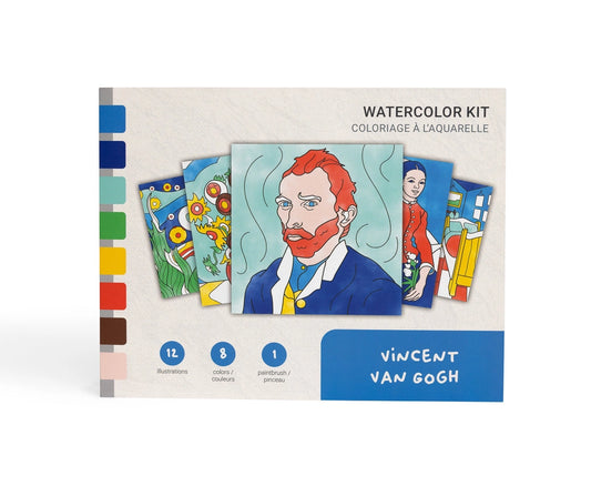 Vincent Van Gogh watercolour kit creative kit on a white background