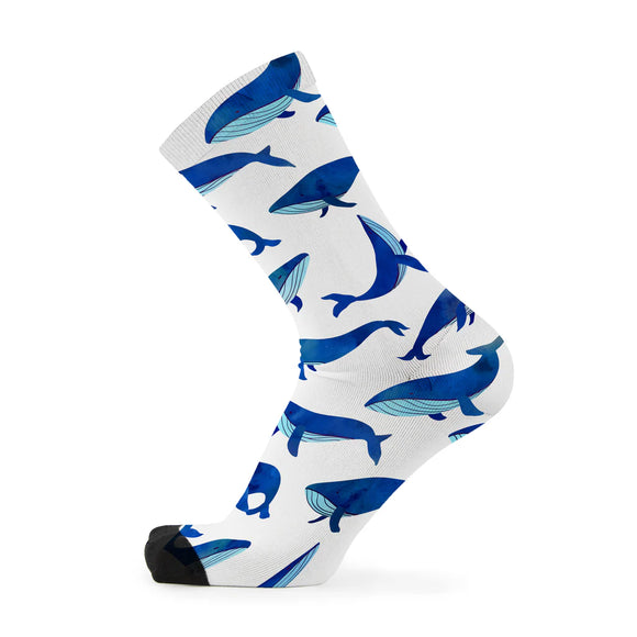 Unisex socks- Whale of a time by REDFOXSOX