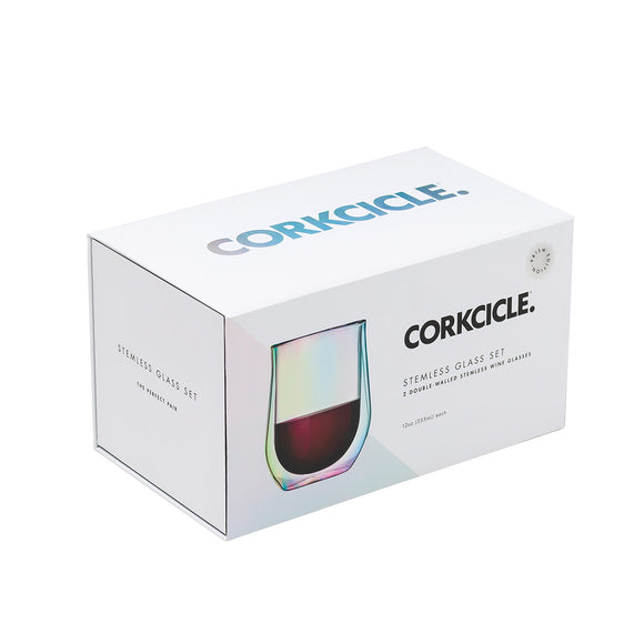 Corkcicle Stemless double walled glasses set/2- Prism(In-store pickup only)