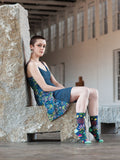 BLUEQ women's crew socks-Delicate flower