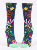 BLUEQ women's crew socks-Delicate flower