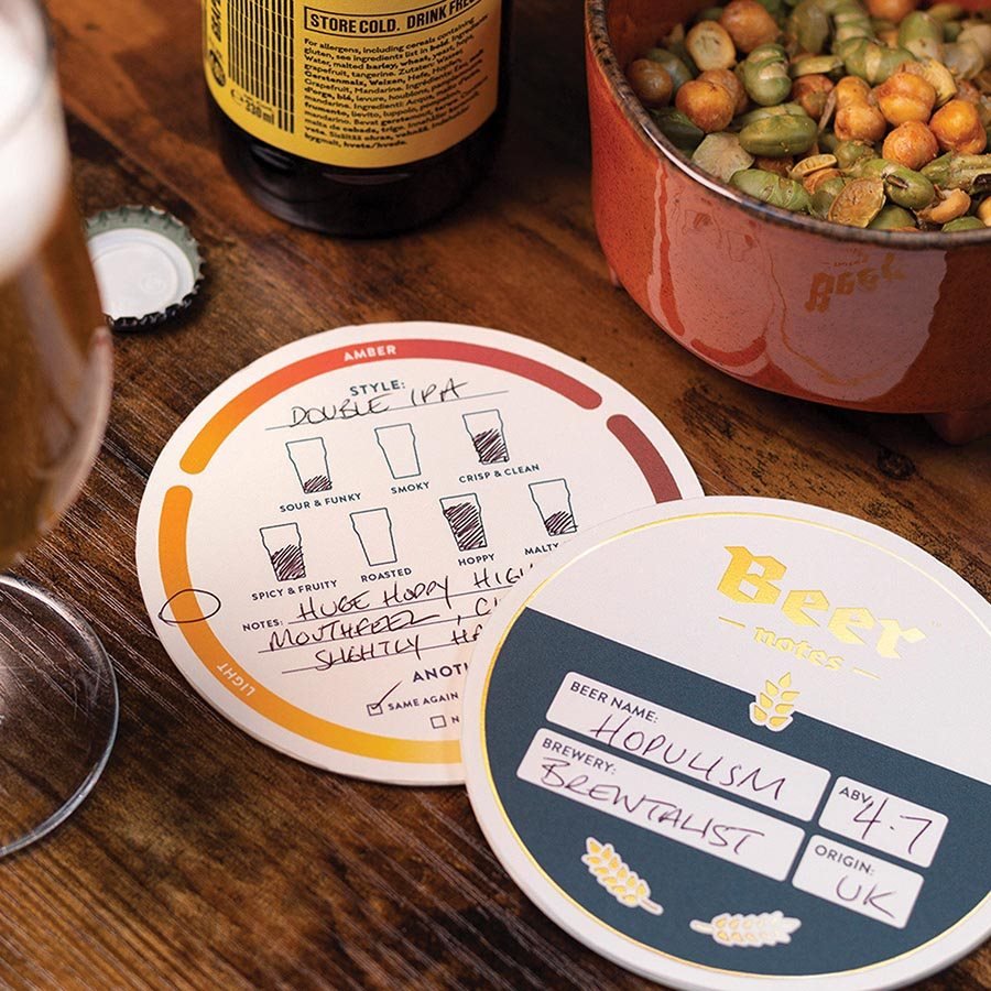 LUCKIES BEER NOTES - beer mat tasting notes cards - Gizmo Gifts