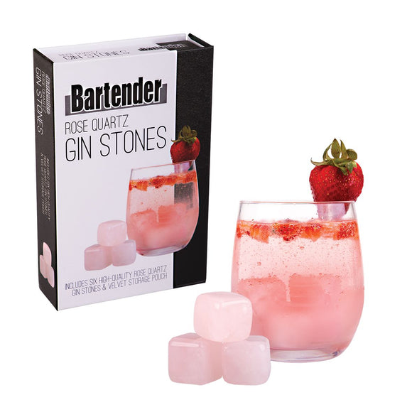 Rose quartz gin stones w/bag by BARTENDER