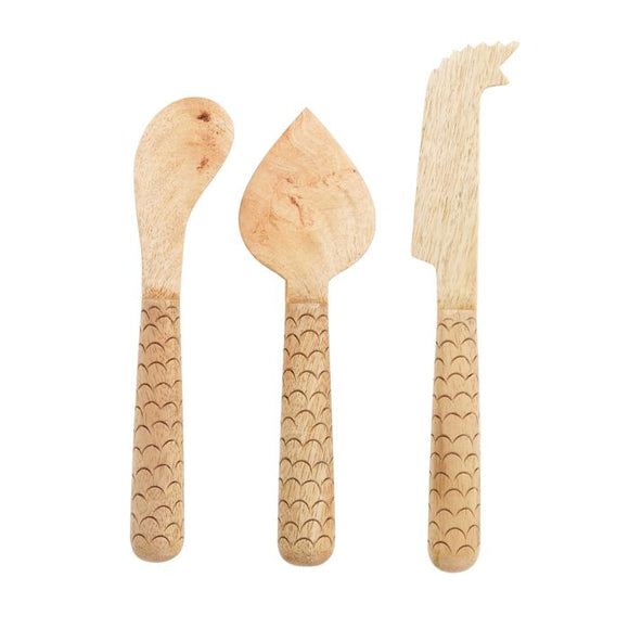 Tidler wooden cheese knives set of three